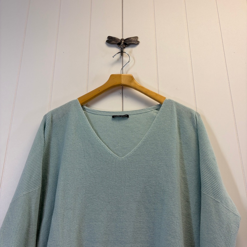 Eileen Fisher Preppy V-Neck Sweater Women Size XL Oversized Quiet Luxury Cozy - Picture 7 of 9